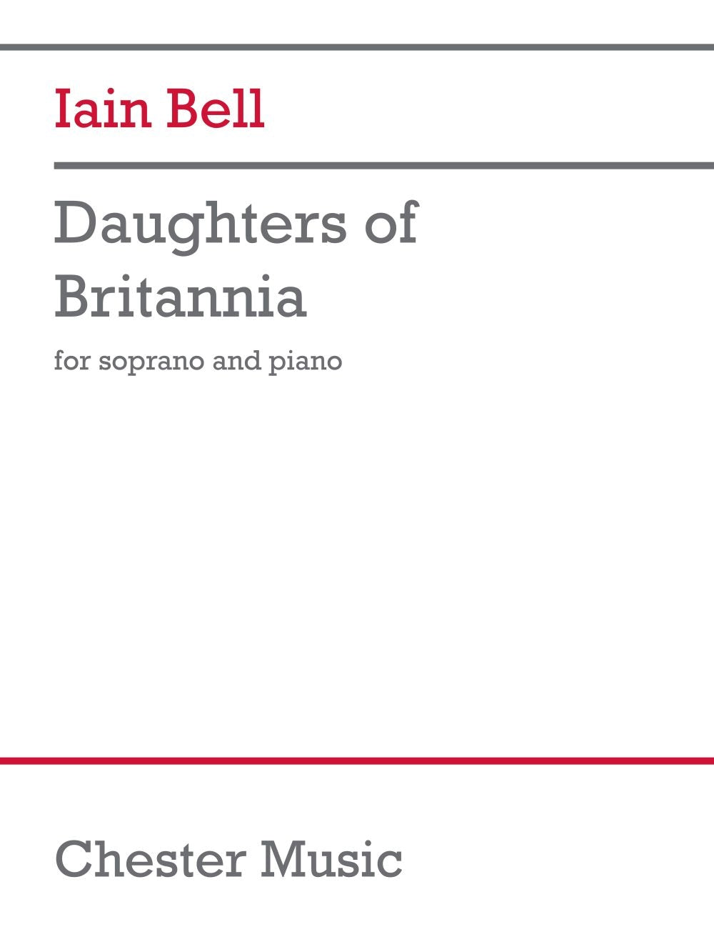Daughters of Britannia de Iain Bell, Réduction pour piano pour voix de soprano et Piano