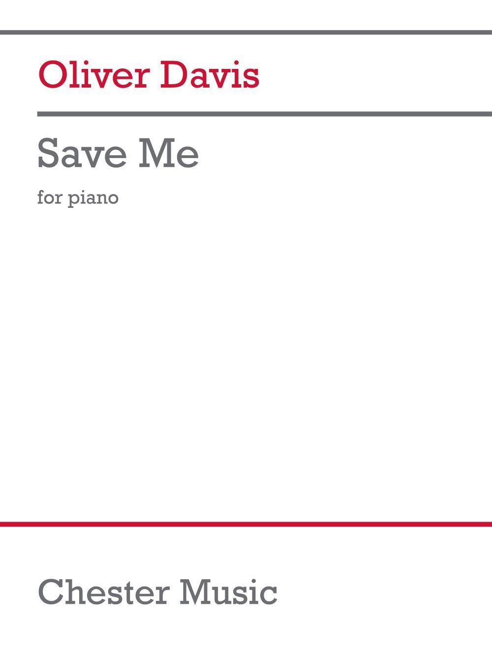 Save Me de Oliver Davis, Partition pour piano