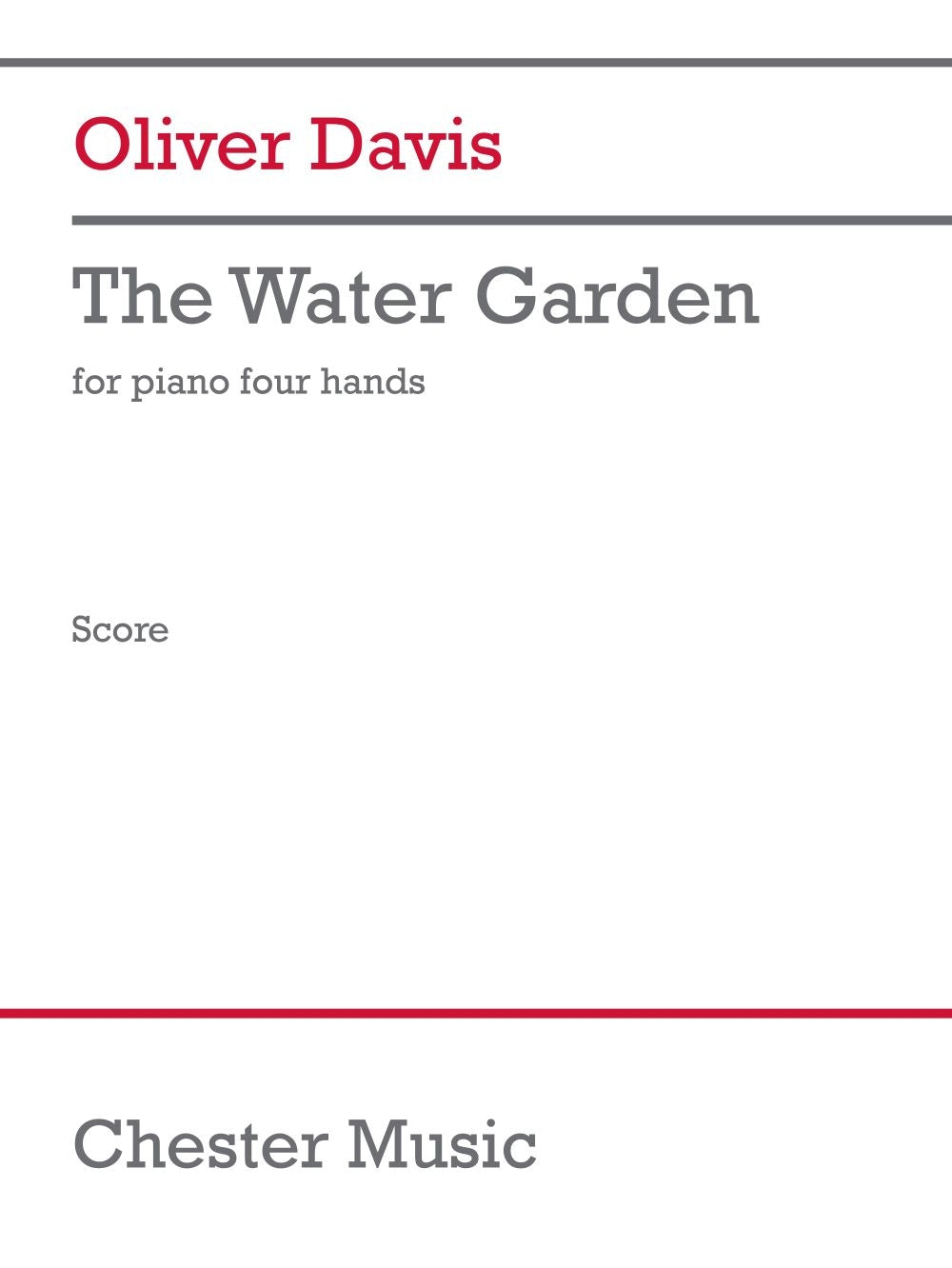 The Water Garden de Oliver Davis, Livre pour piano et à 4 mains