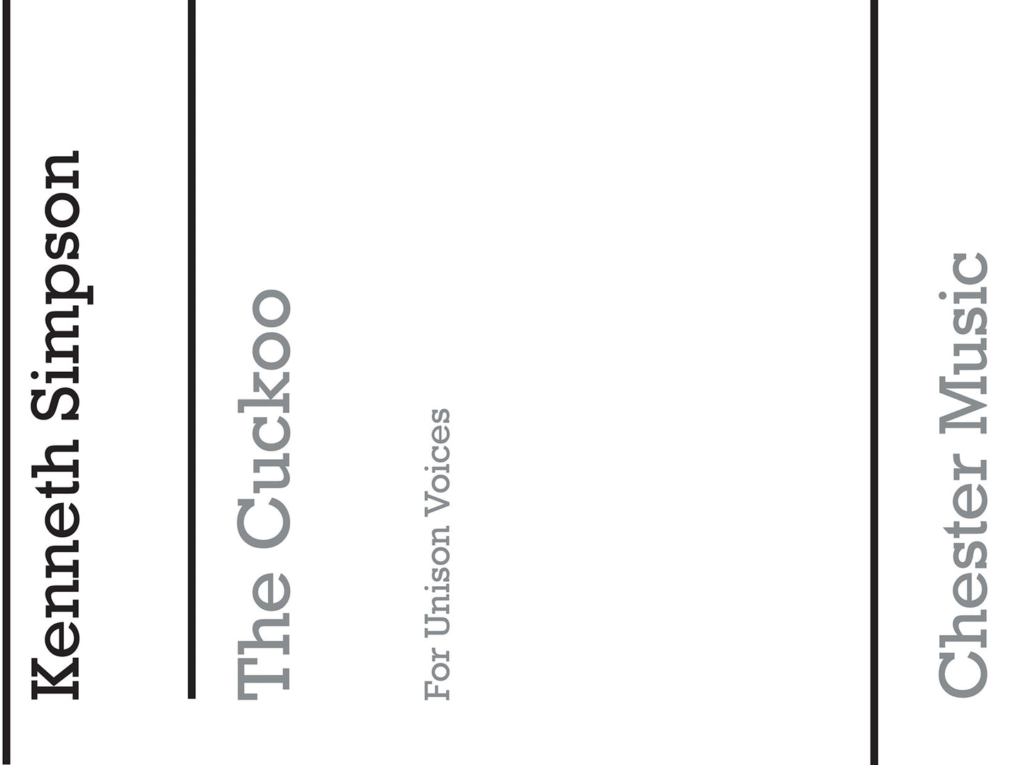 The Cuckoo Unison de Kenneth Simpson, Partition chorale pour chœur