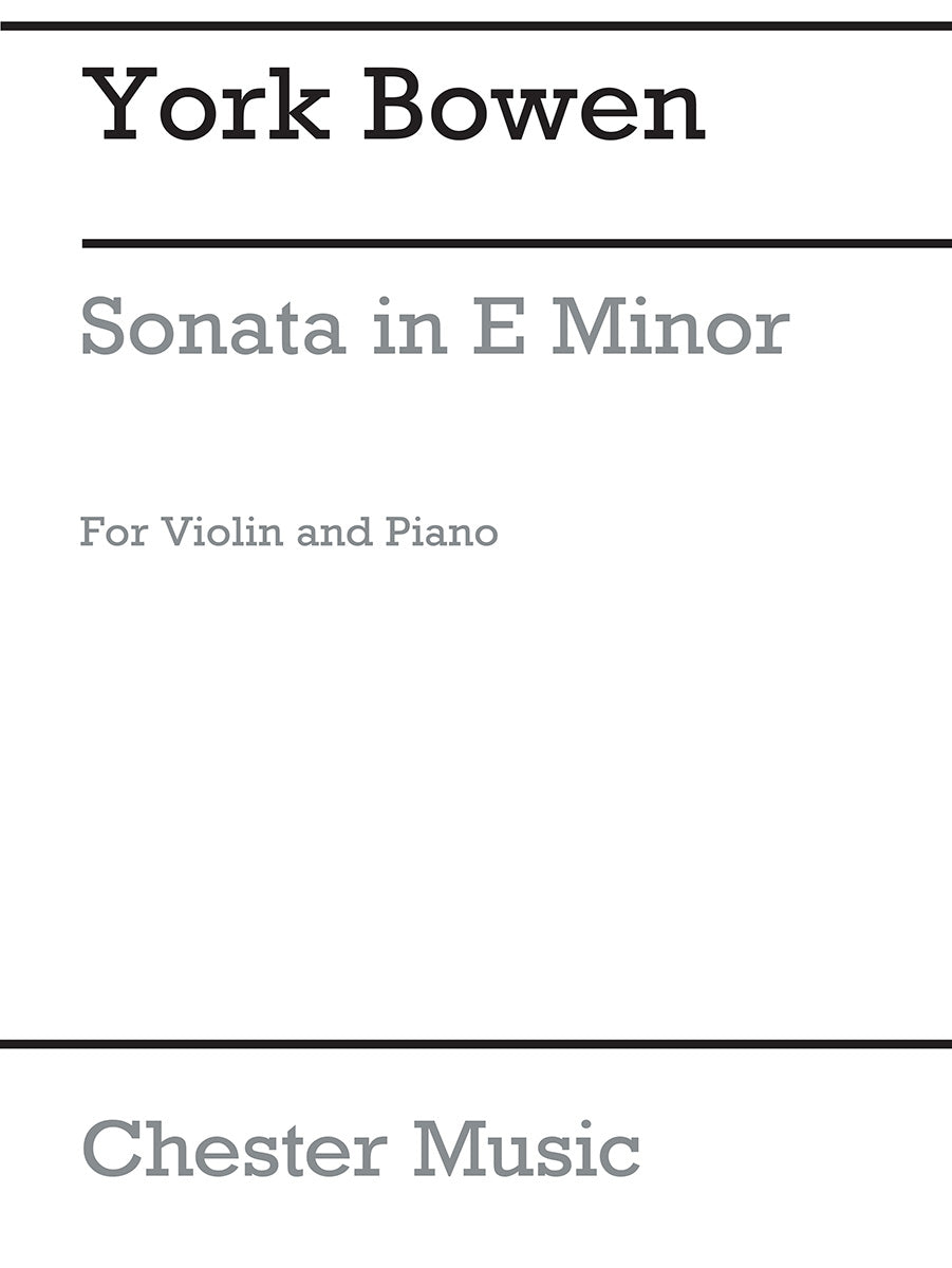 Sonata In E Minor Op.112 de York Bowen, Livre pour violon et Piano