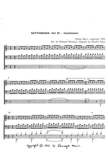 Satyagraha Act 3 - Conclusion de Philip Glass, Livre pour orgue