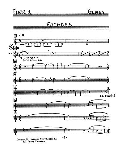 Facades de Philip Glass, Jeu de parties pour ensemble de chambre