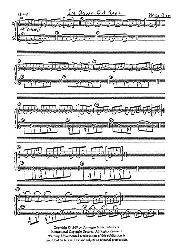 In Again Out Again For Two Pianos de Philip Glass, Livre pour duo de pianos