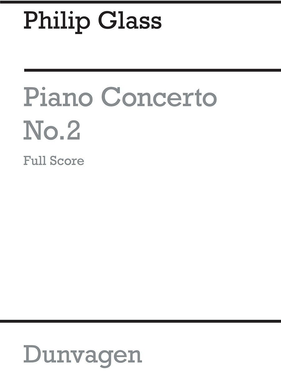 Piano Concerto No.2 de Philip Glass, Partition pour orchestre et Piano