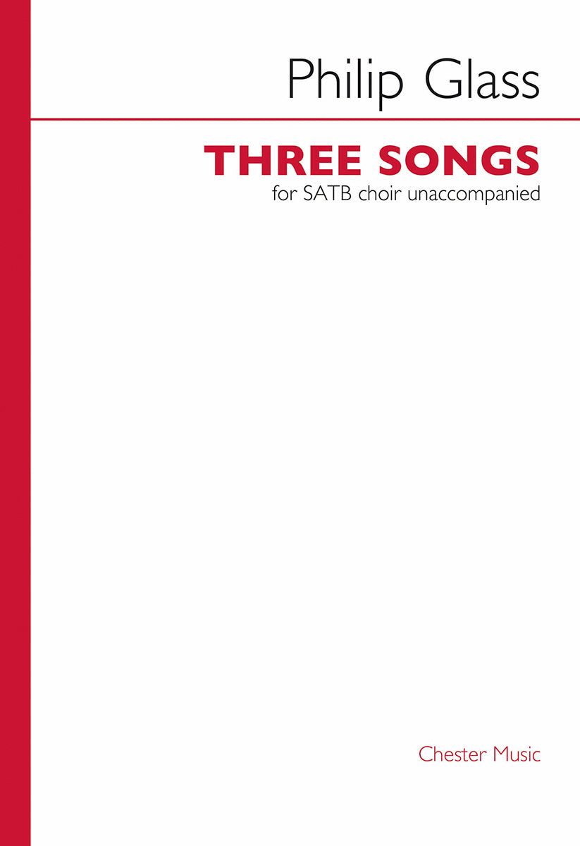 3 Songs de Philip Glass, Réduction pour piano pour sATB