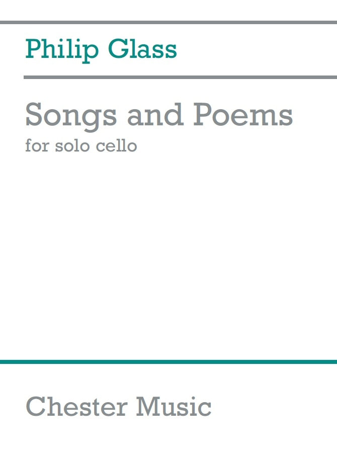 Songs And Poems For Solo Cello de Philip Glass, Livre pour violoncelle