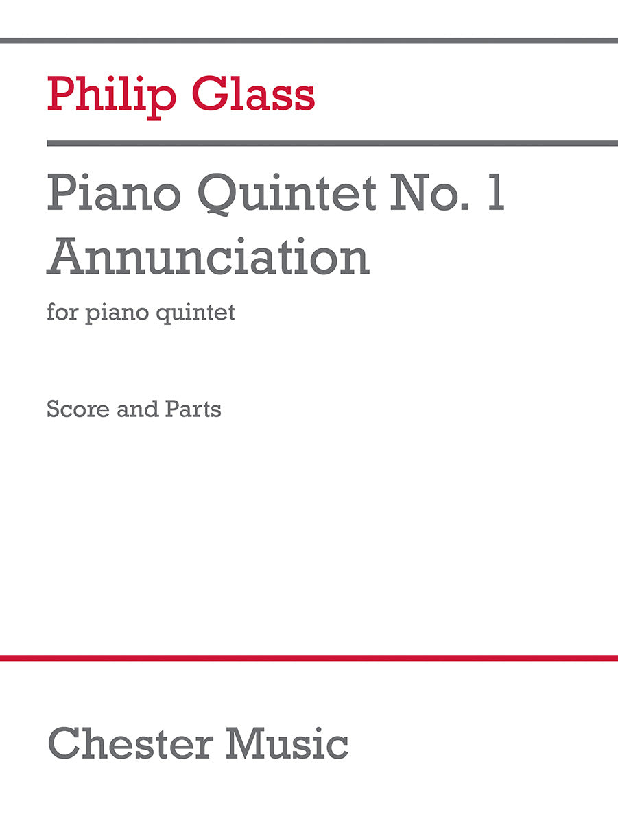 Piano Quintet No.1 'Annunciation' de Philip Glass, Partition + parties pour quintette avec piano