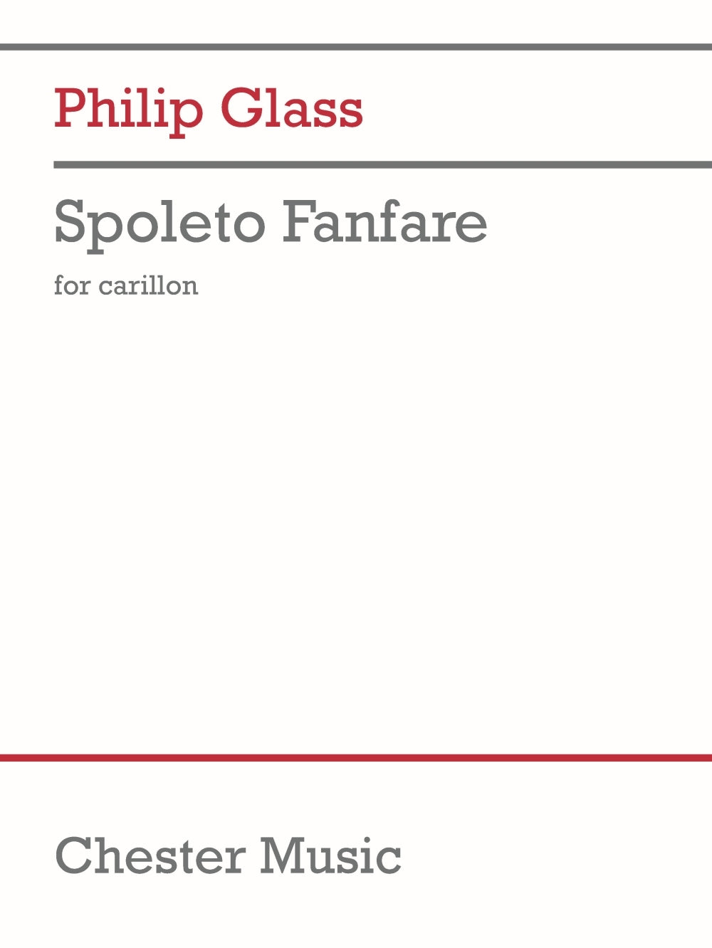 Spoleto Fanfare de Philip Glass, Livre pour carillon