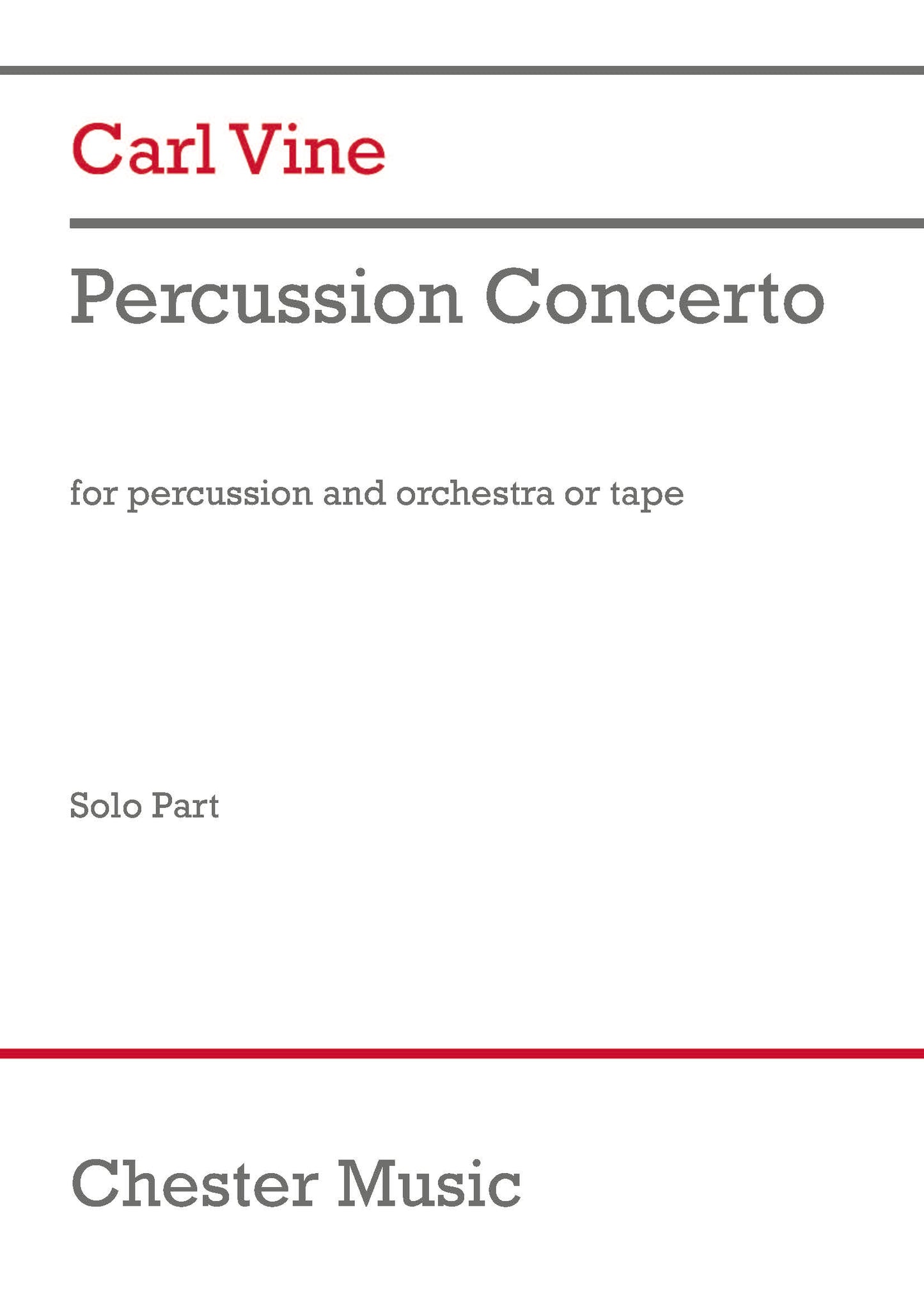 Percussion Concerto de Carl Vine, Partie séparée pour percussion