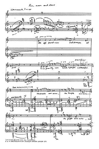 The Sun, Moon and Stars de Elizabeth Maconchy, Livre pour voix de soprano et Piano