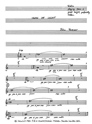 Ikon Of Light de John Tavener, Jeu de parties pour violon et Alto et Violoncelle et Ensemble à cordes
