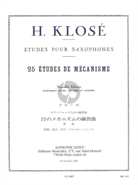 25 Études de Mécanisme | Hyacinthe-Eléonore Klosé