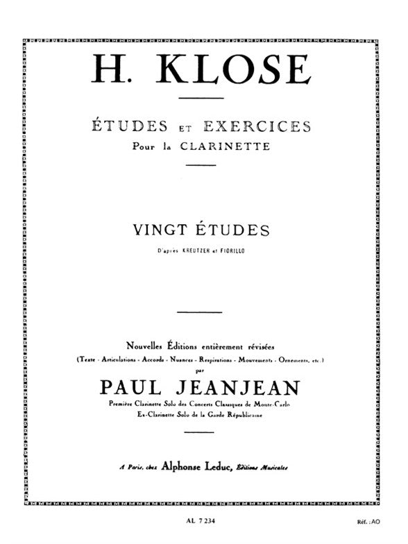 20 Études d'apres Kreutzer et Fiorillo | Hyacinthe-Eléonore Klosé