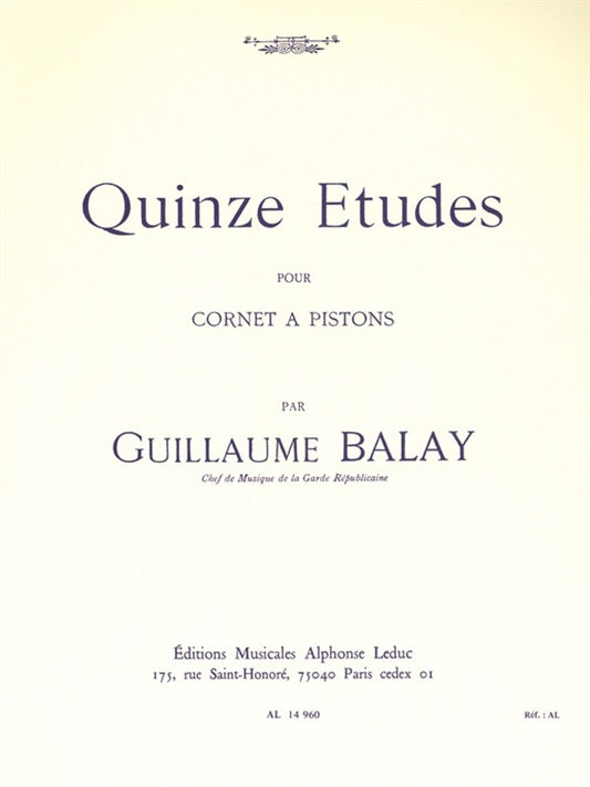 15 Études pour cornet à pistons | Guillaume Balay