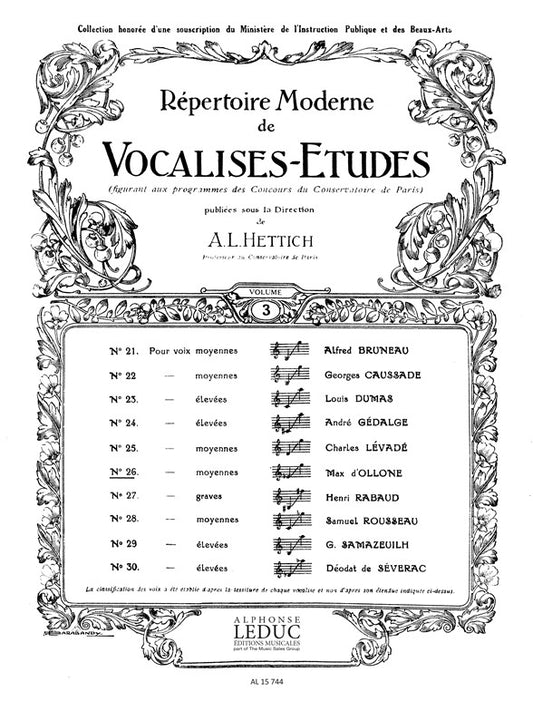 Vocalise Étude N026 | D' Ollone | Voix