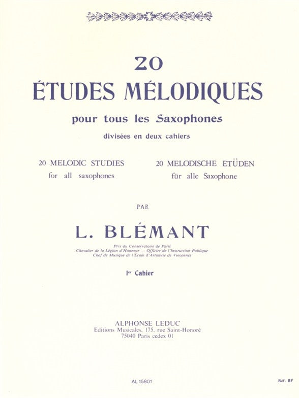 20 Études Mélodiques 1 | L. Blemant | Saxophone