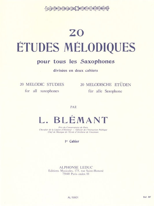 20 Études Mélodiques 1 | L. Blemant | Saxophone
