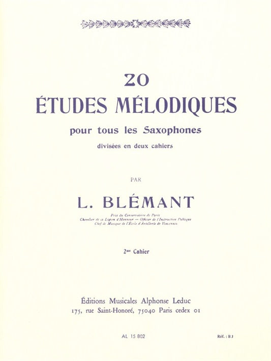 Studi Melodici (20) Vol. 2 | L. Blemant | Saxophone