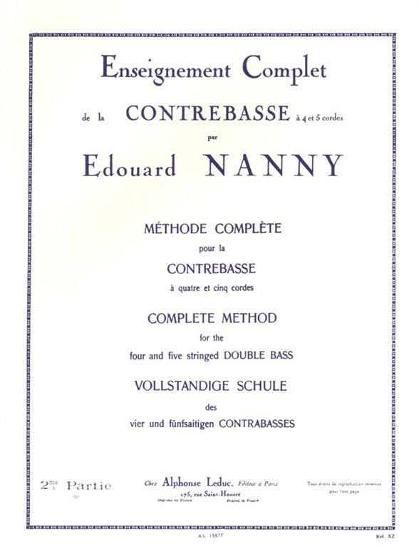 Méthode Complète pour la Contrebasse - 2me Partie | Edouard Nanny