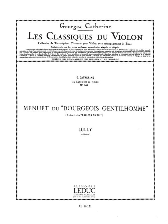 Menuet du Bourgeois | Jean-Baptiste Lully | Violon