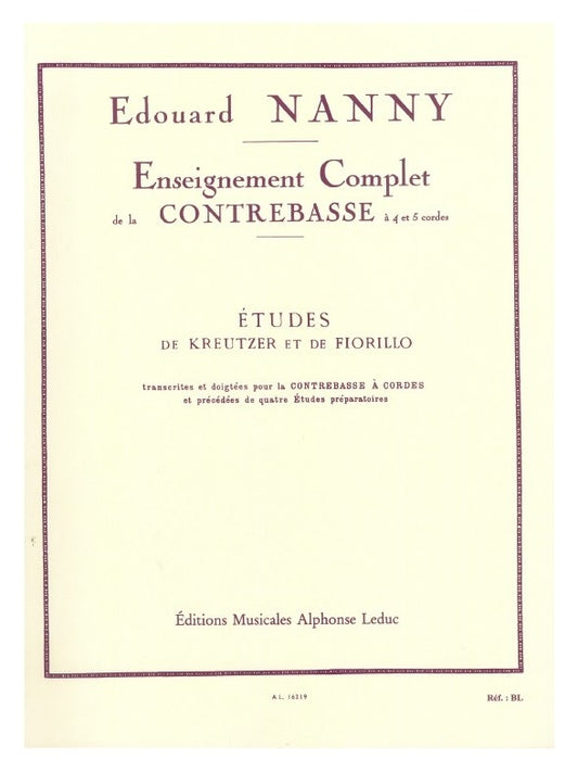 Edouard Nanny: Études de Kreutzer et de Fiorillo