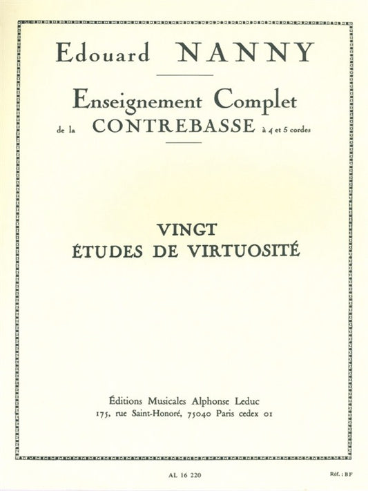 20 Études De Virtuosité | Edouard Nanny | Contrebasse