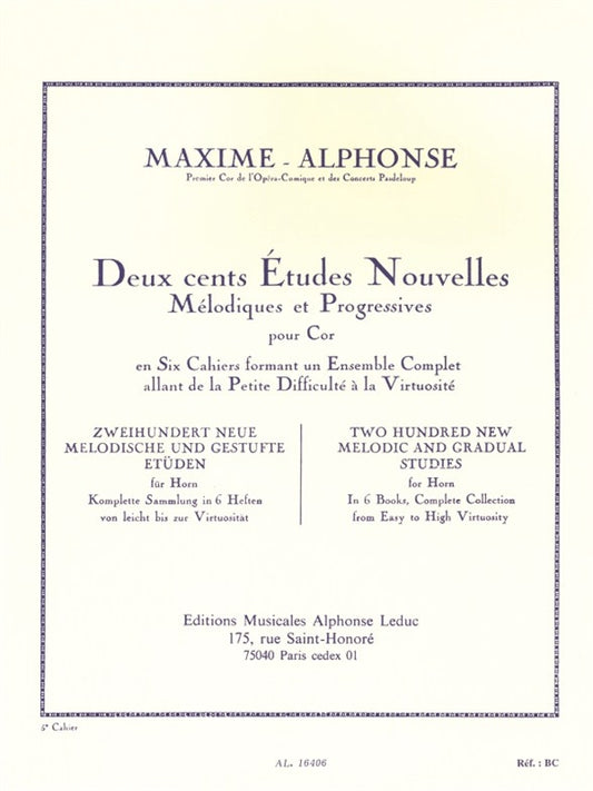200 Études Nouvelles Mélodiques et Progressives 5 | Maxime Alphonse