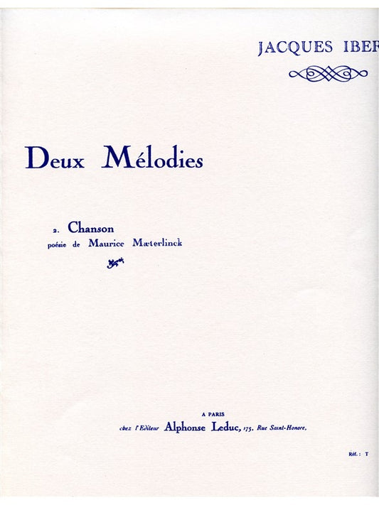2 Mélodies No.2 | Jacques Ibert | Voix