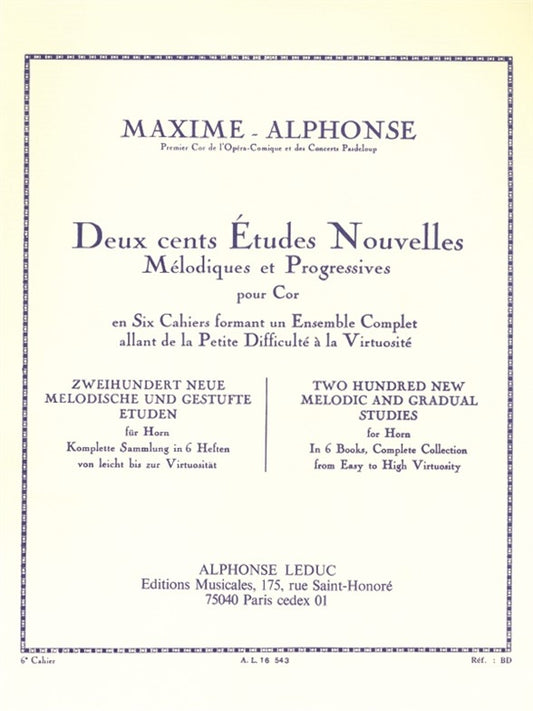 200 Études Nouvelles Mélodiques et Progressives 6 | Cor