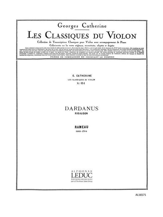 Jean-Philippe Rameau: Rigaudon de Jean-Philippe Rameau, Partition pour violon et Piano