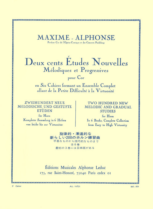 200 Études Nouvelles Mélodiques et Progressives 3 | Maxime Alphonse