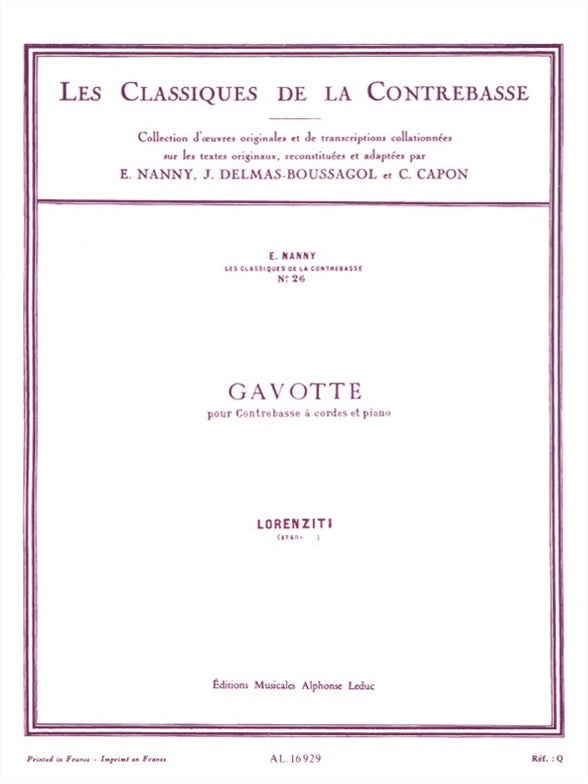 Gavotte | Joseph-Antoine Lorenziti | Contrebasse