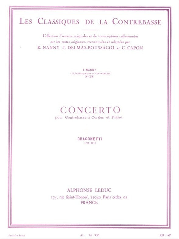 Concerto pour Contrebasse et Piano | Domenico Dragonetti