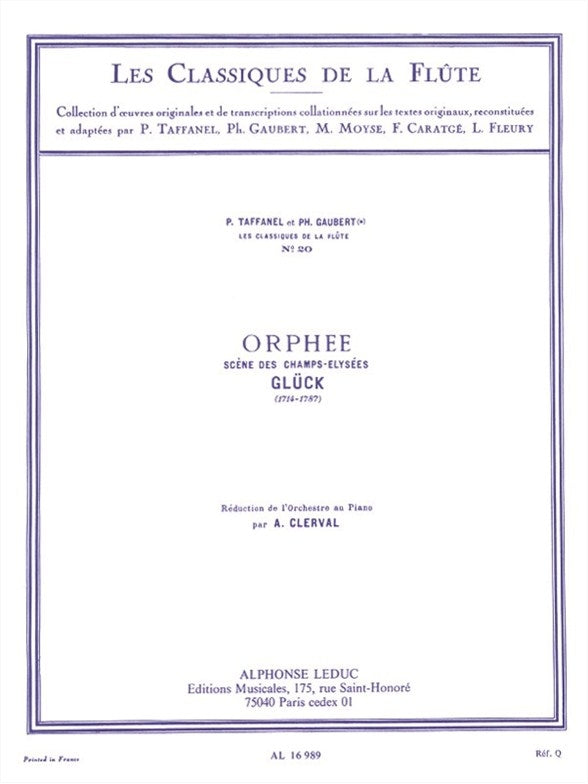 Gluck: Orphée - Scène des champs-élysées | Flûte