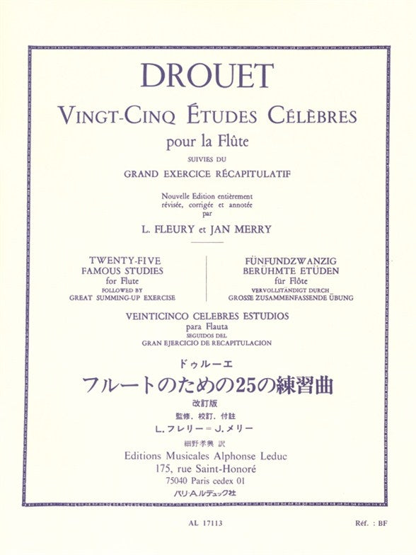 25 Études célèbres | Louis Drouët | Flûte