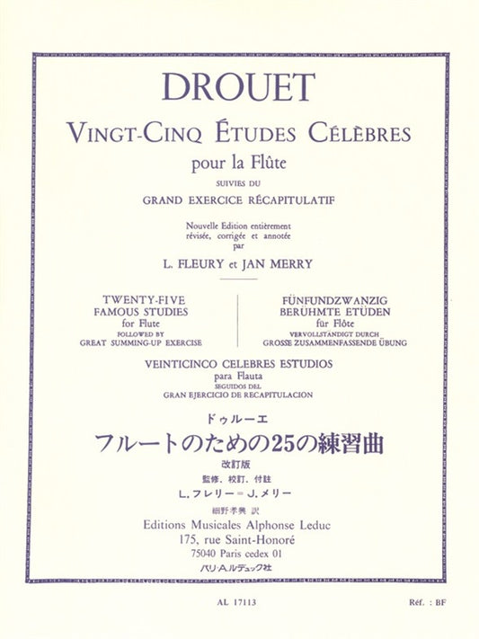 25 Études célèbres | Louis Drouët | Flûte