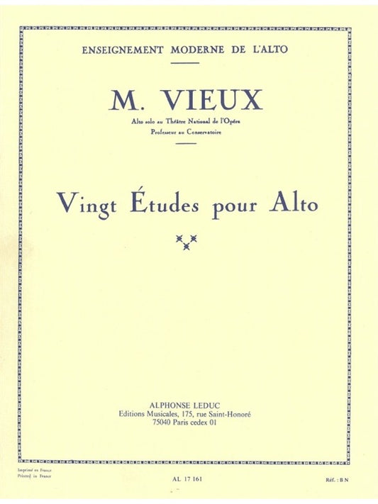 20 études pour alto | Maurice Vieux