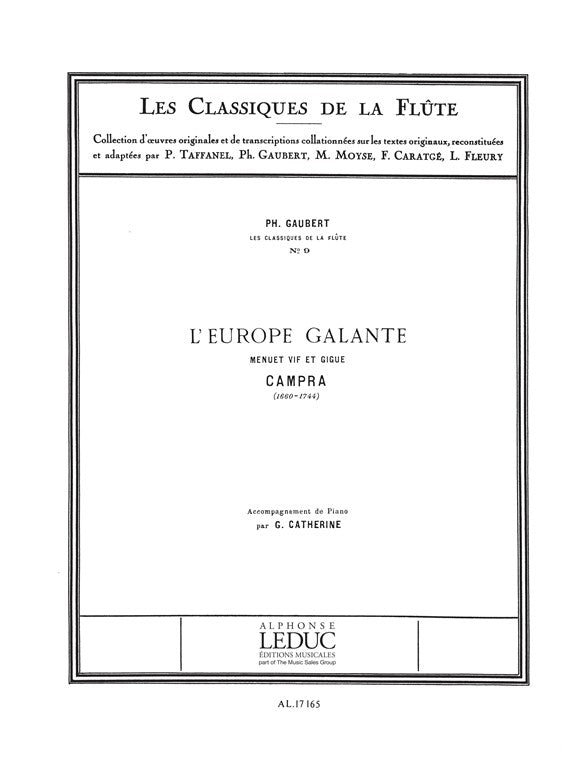 Campra: L'Europe Galante - Menuet et Gigue | Flûte