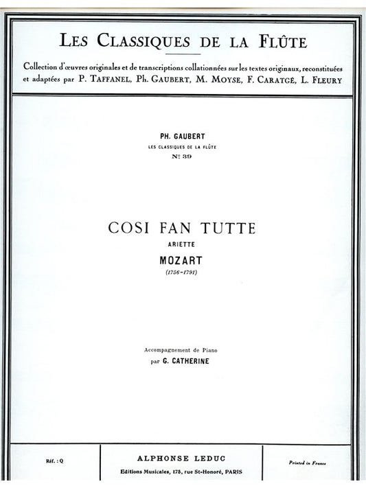 Così Fan Tutte - Ariette | Wolfgang Amadeus Mozart | Flûte