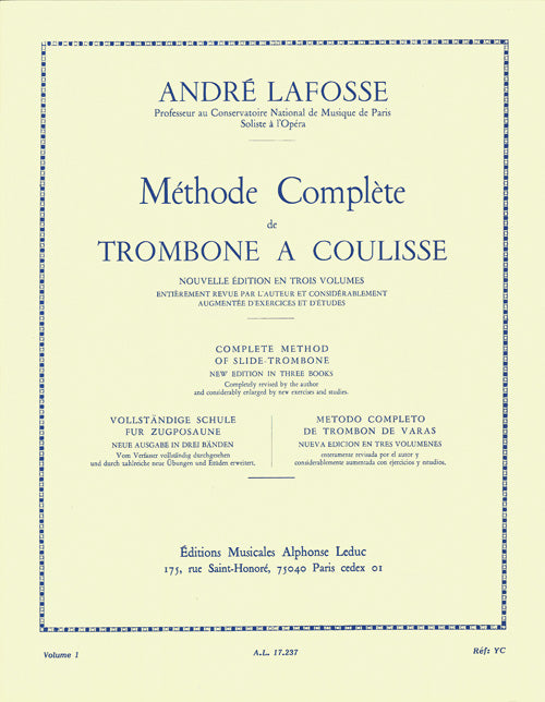 Méthode de Trombone, Volume 1 | André Lafosse