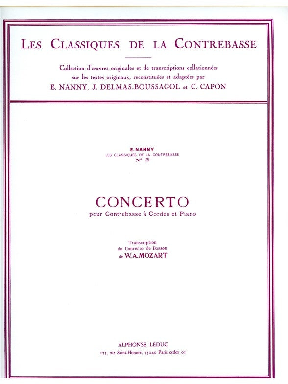 Concerto pour contrebasse et piano | Wolfgang Amadeus Mozart
