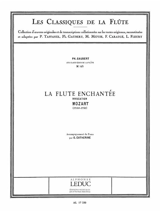 Invocation de Wolfgang Amadeus Mozart, Partition pour flûte et Piano