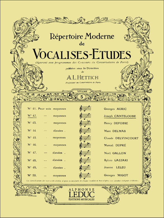 Vocalise Étude N0042 | Joseph Canteloube | Voix