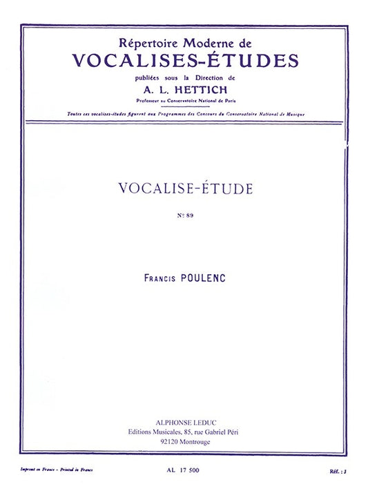 Vocalise-Étude | Francis Poulenc | Voix