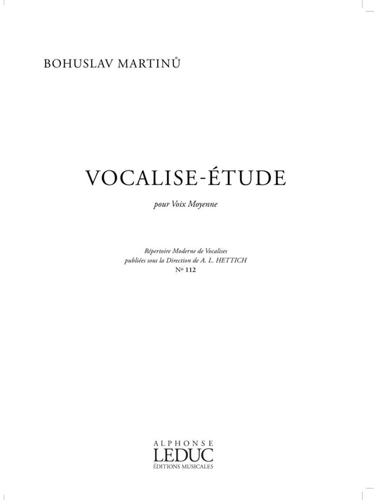 Vocalise Étude N0112 | Bohuslav Martinu | Voix