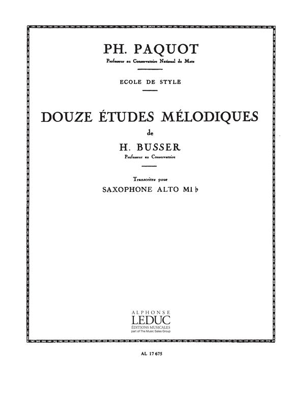 12 Études Mélodiques | Henri Büsser | Saxophone alto