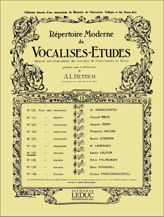 Vocalise Étude N0127 | Laszlo Lajtha | Voix