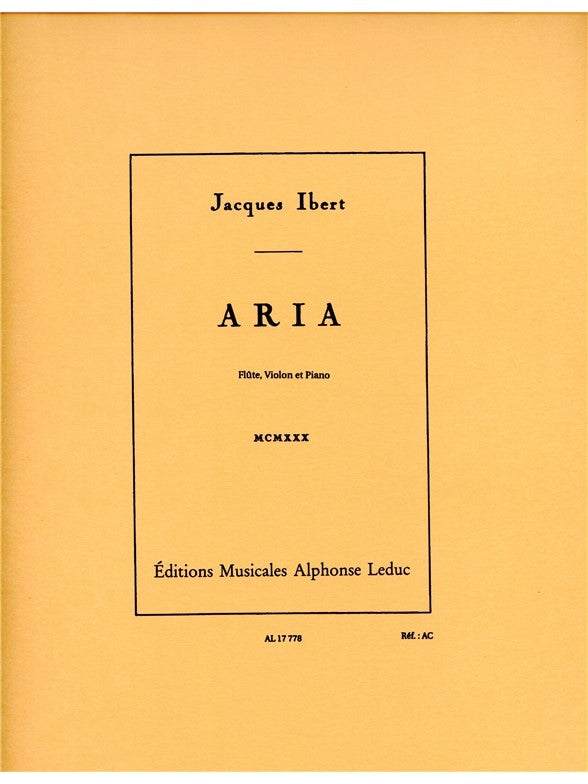 Aria | Jacques Ibert | Flûte | Partition + parties