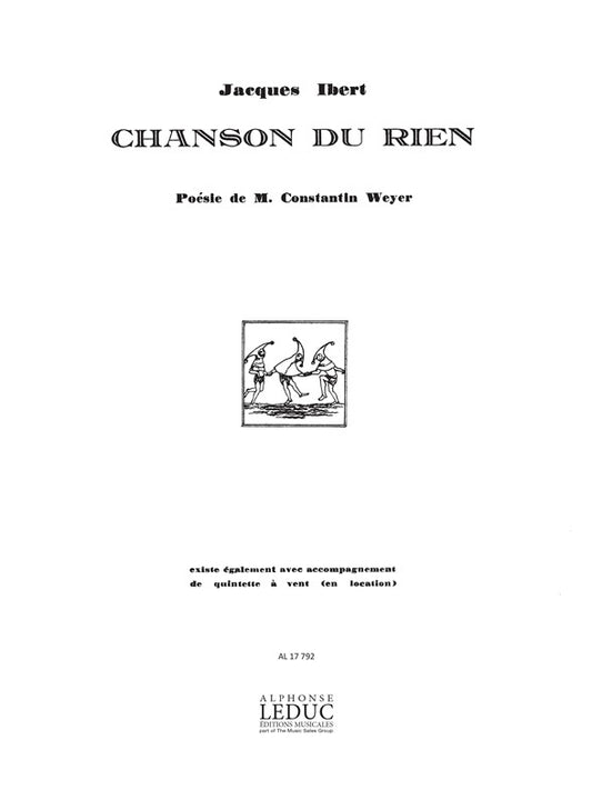 Chanson du Rien | Jacques Ibert | Voix